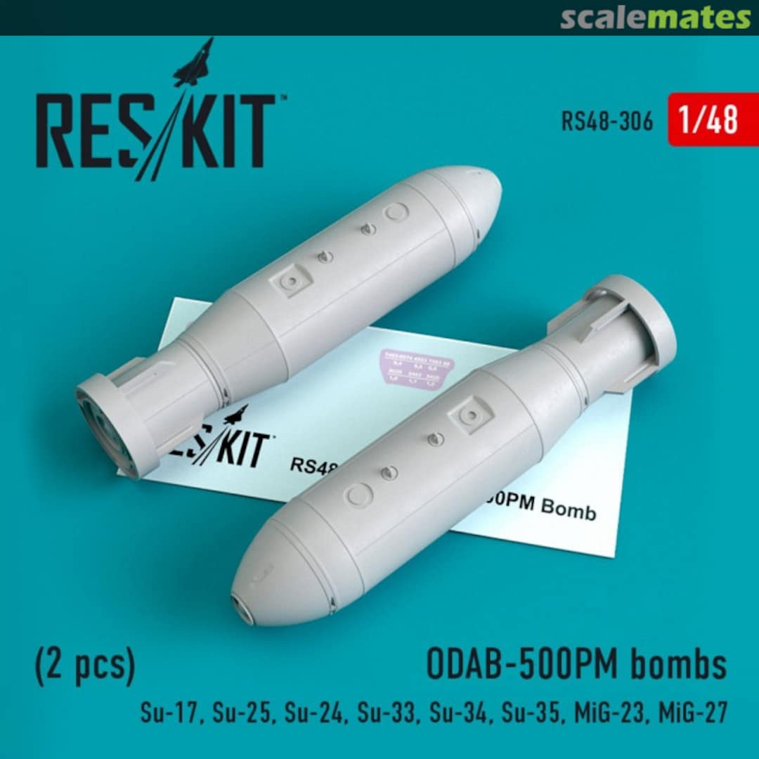 Boxart ODAB-500PM bomb (2 pcs) RS48-0306 ResKit Boxart ODAB-500PM bomb (2 pcs) RS48-0306 ResKit