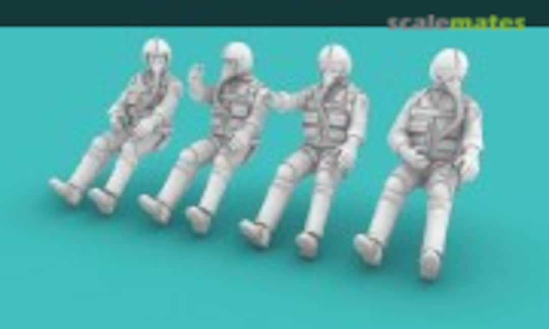 1:72 Vietnam War Era American Pilots Sitting (4 figures) (Rise144Models RMS 72019) RMS 72019