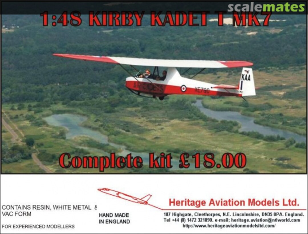 Boxart Kirby Kadet T MK7 Heritage Aviation Models Boxart Kirby Kadet T MK7 Heritage Aviation Models