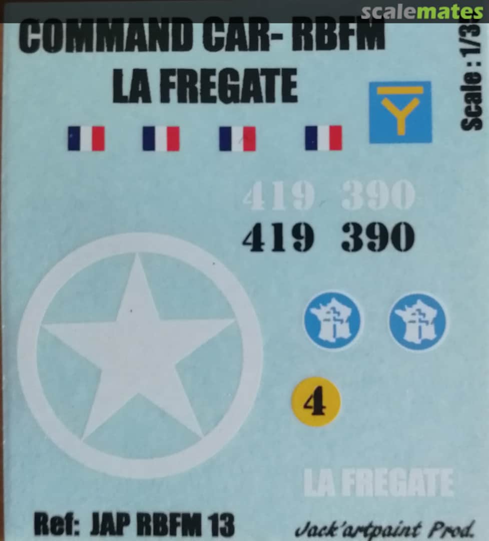 Boxart COMMAND CAR - RBFM LA FREGATE JAB RBFM 13 JACK'ARTPAINT PROD. Boxart COMMAND CAR - RBFM LA FREGATE JAB RBFM 13 JACK'ARTPAINT PROD.