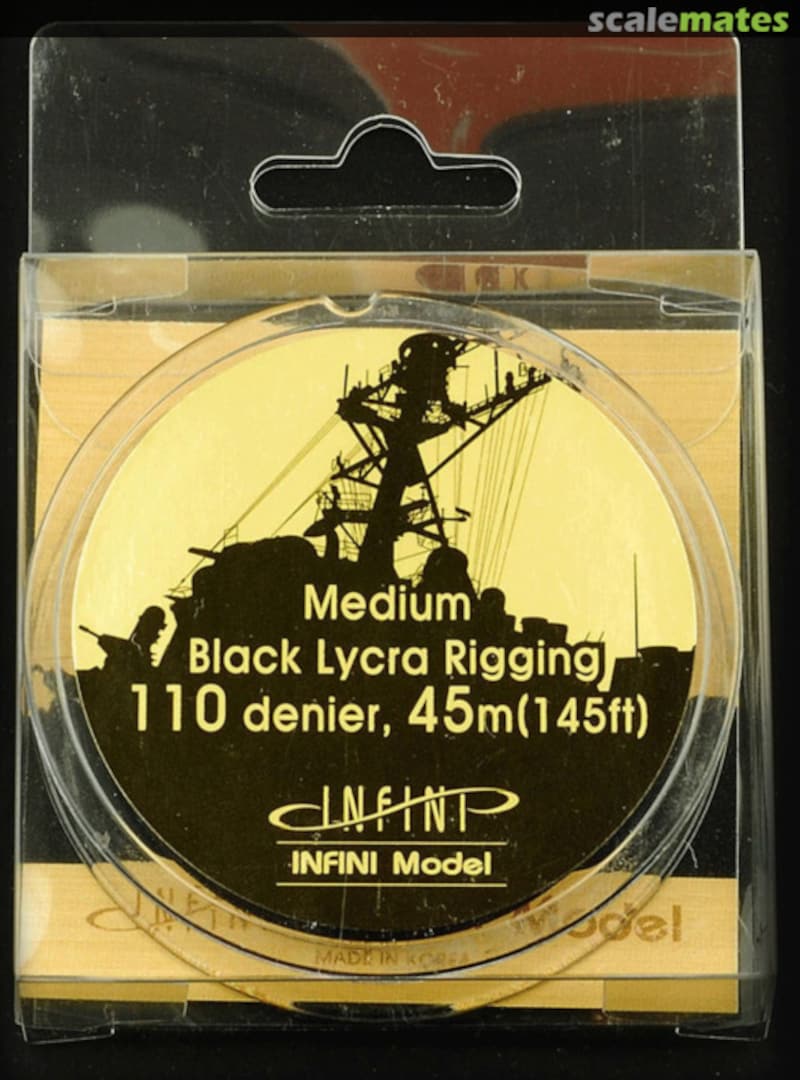 Boxart Medium Black Lycra Rigging 110 denier, 45m (145ft) IR-1101B INFINI Model Boxart Medium Black Lycra Rigging 110 denier, 45m (145ft) IR-1101B INFINI Model