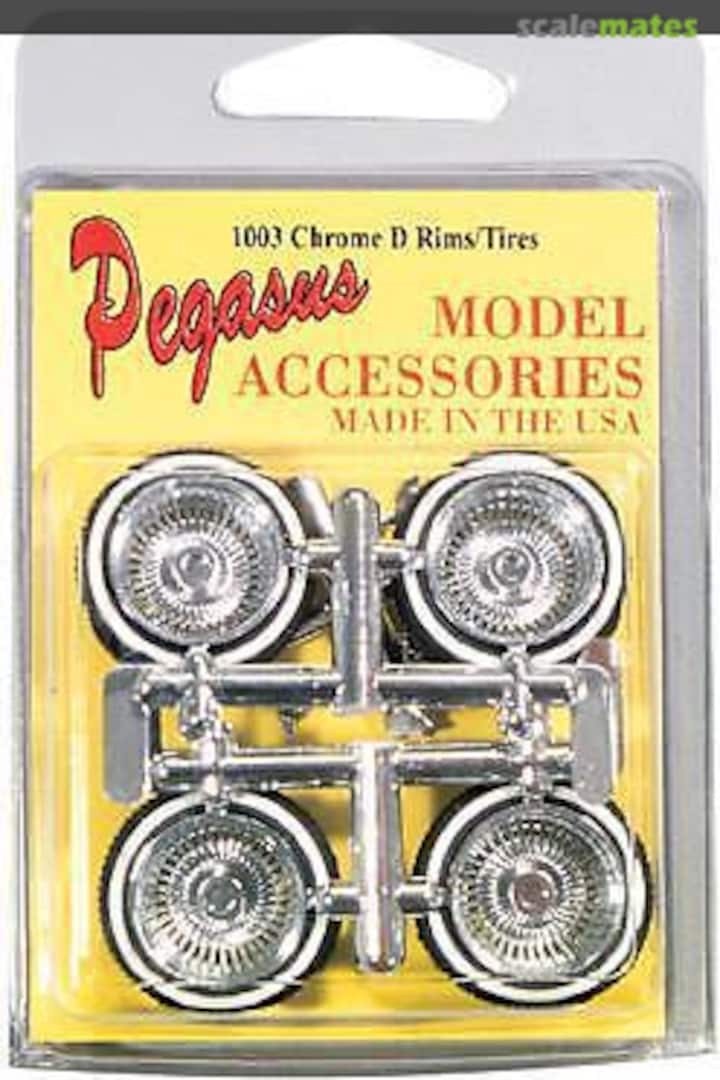 Boxart Chrome "D" Style Wire Rims with Tires 1003 Pegasus Model Products Boxart Chrome "D" Style Wire Rims with Tires 1003 Pegasus Model Products