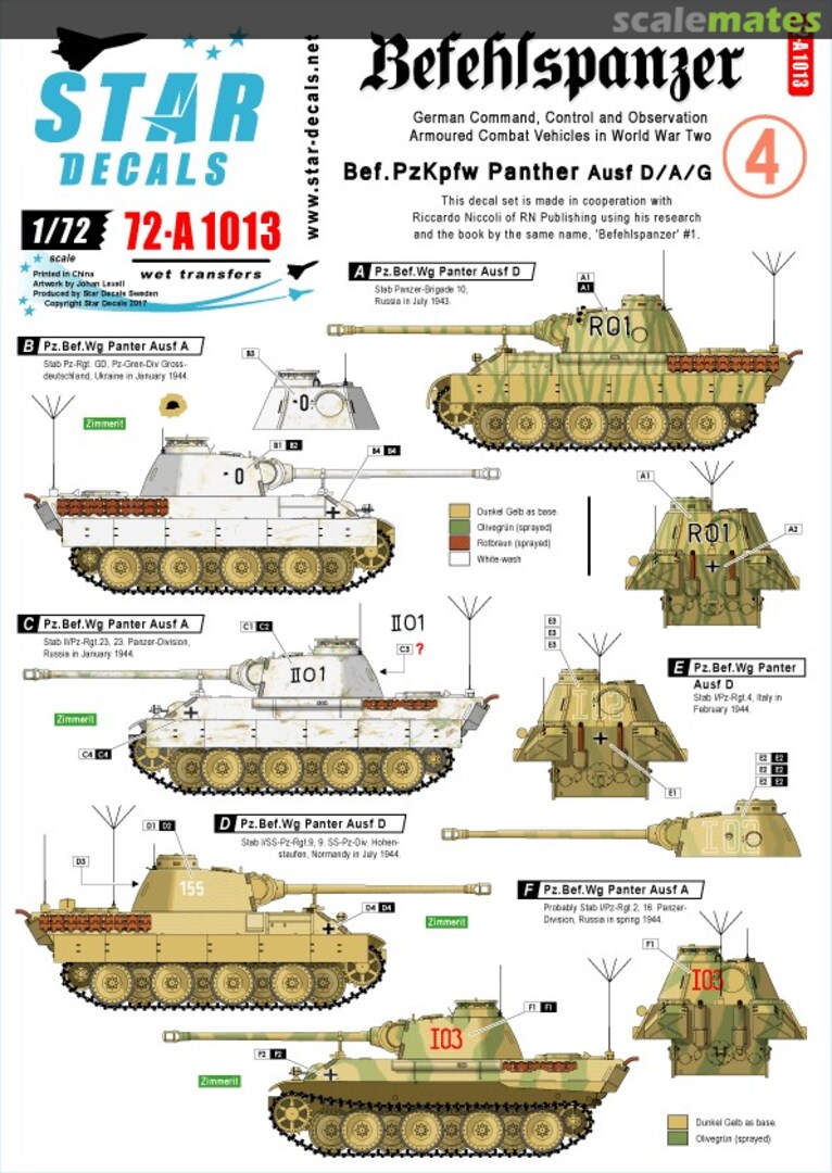 Boxart Befehlspanzer # 4 72-A1013 Star Decals Boxart Befehlspanzer # 4 72-A1013 Star Decals