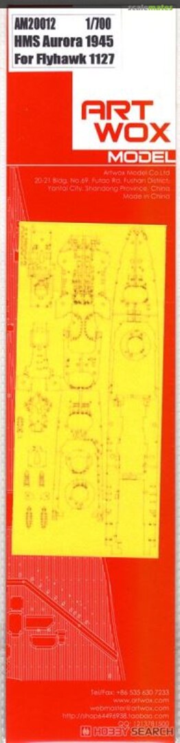 Boxart Masking Sheet for HMS Aurora 1945 for Fly Hawk 1127 AM20012 ArtwoxModel Boxart Masking Sheet for HMS Aurora 1945 for Fly Hawk 1127 AM20012 ArtwoxModel