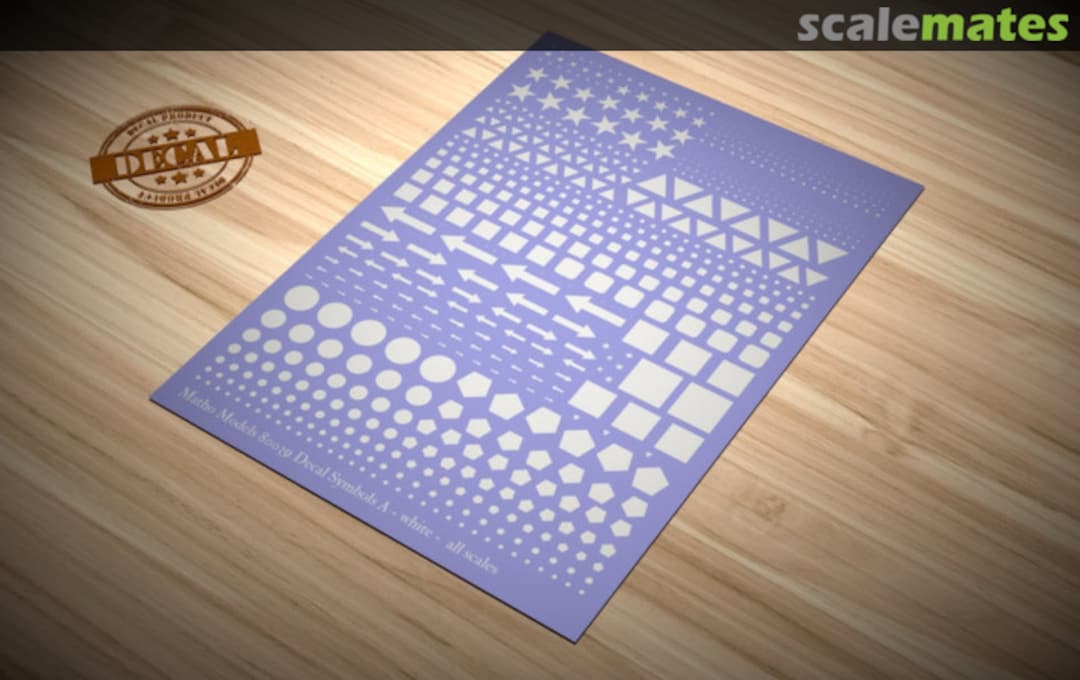 Boxart Scale-free Graphic Symbol Decals, type A, white 80039 Matho Models Boxart Scale-free Graphic Symbol Decals, type A, white 80039 Matho Models