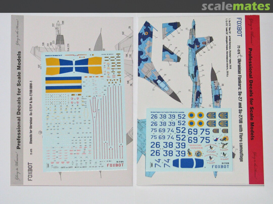 Boxart Ukrainian Flankers: Su-27 and Su-27UB with Flora camouflage 72-076T Foxbot Boxart Ukrainian Flankers: Su-27 and Su-27UB with Flora camouflage 72-076T Foxbot