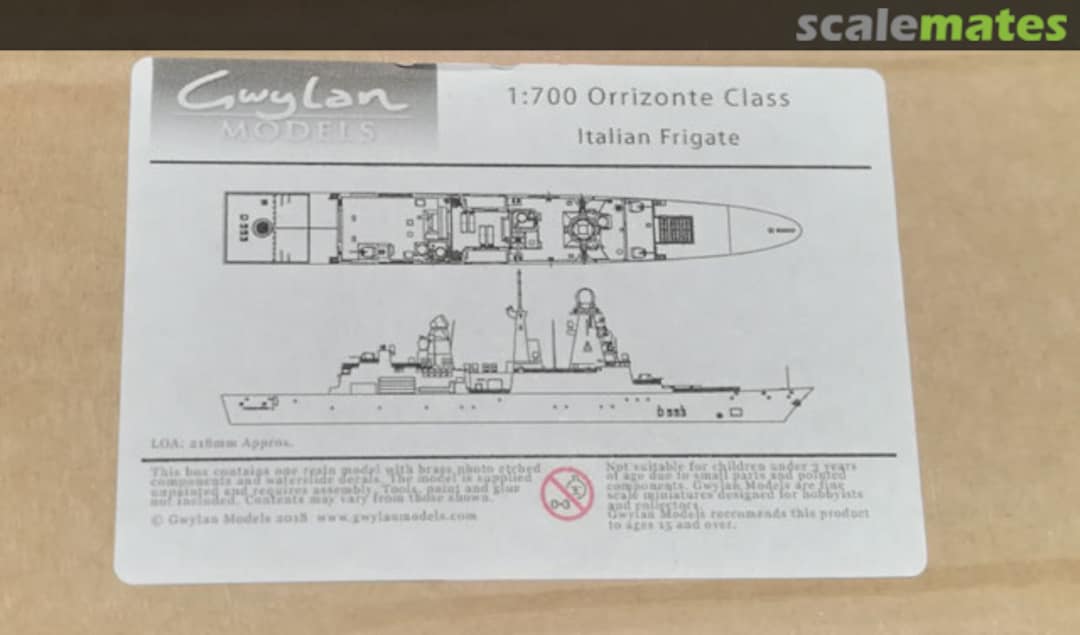 Boxart Andrea Doria Orizzonte Class Destroyer GM700-11 Gwylan Models