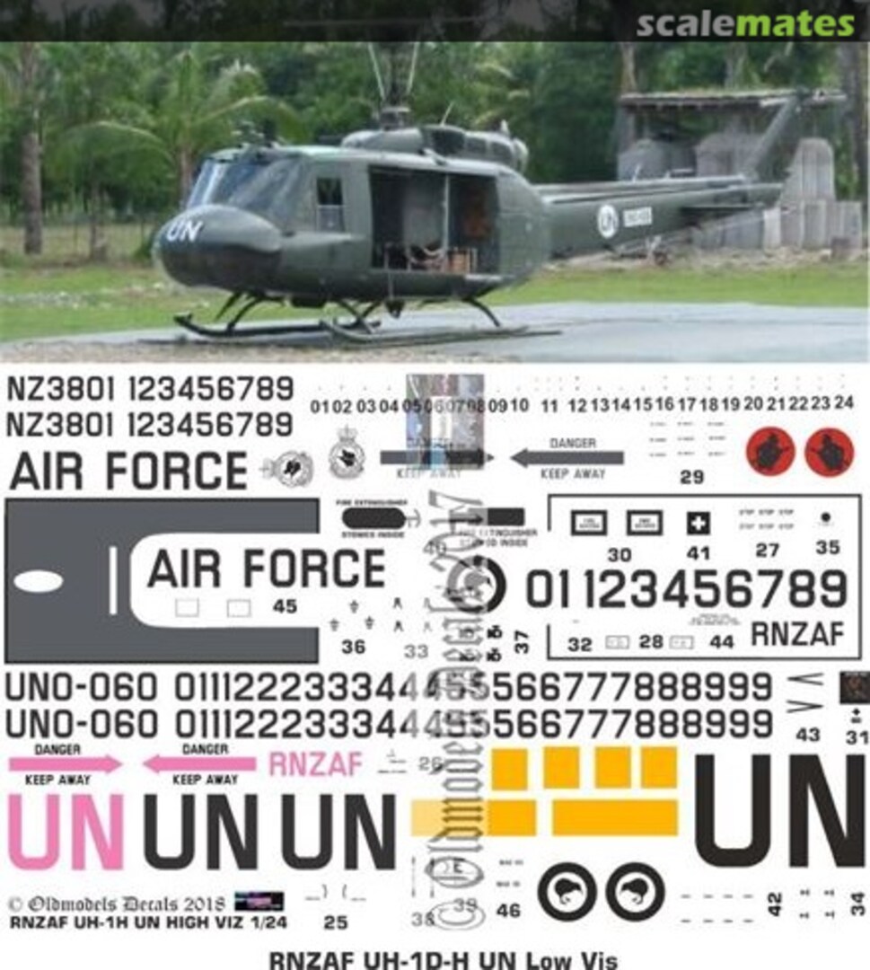 Boxart RNZAF UH-1D/H UN Low Viz OMD0383E Oldmodels Decals Boxart RNZAF UH-1D/H UN Low Viz OMD0383E Oldmodels Decals