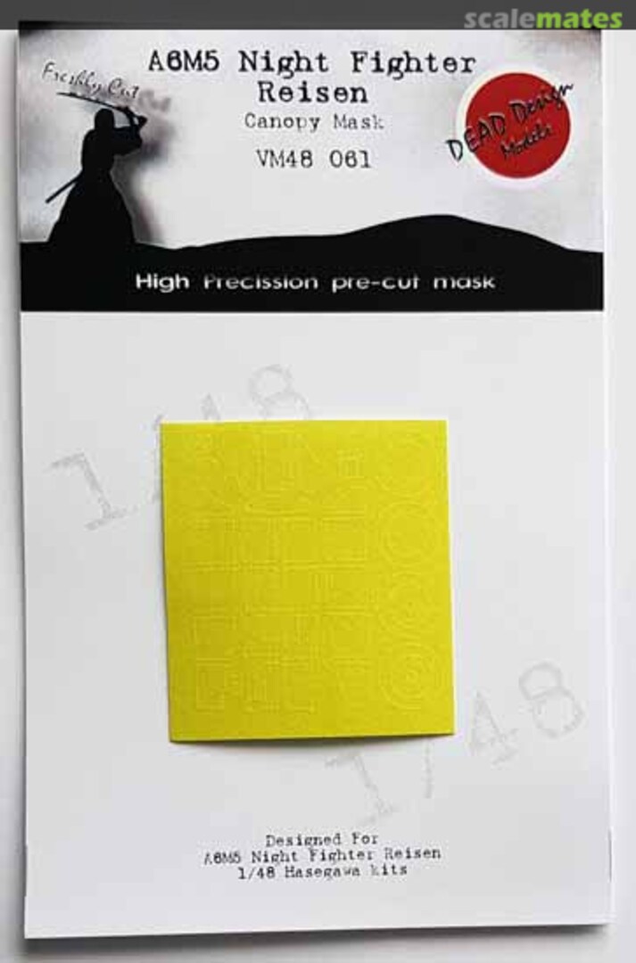 Boxart Mitsubishi A6M5 Night Fighter Reisen canopy paint mask VM48061 DEAD Design Models Boxart Mitsubishi A6M5 Night Fighter Reisen canopy paint mask VM48061 DEAD Design Models