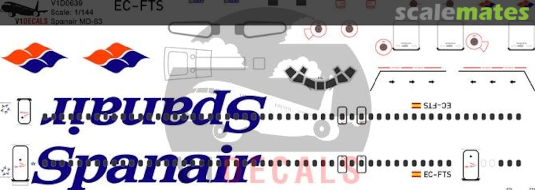 Boxart Spanair McDonnell Douglas MD-83 V1D0639-144 V1 Decals Boxart Spanair McDonnell Douglas MD-83 V1D0639-144 V1 Decals