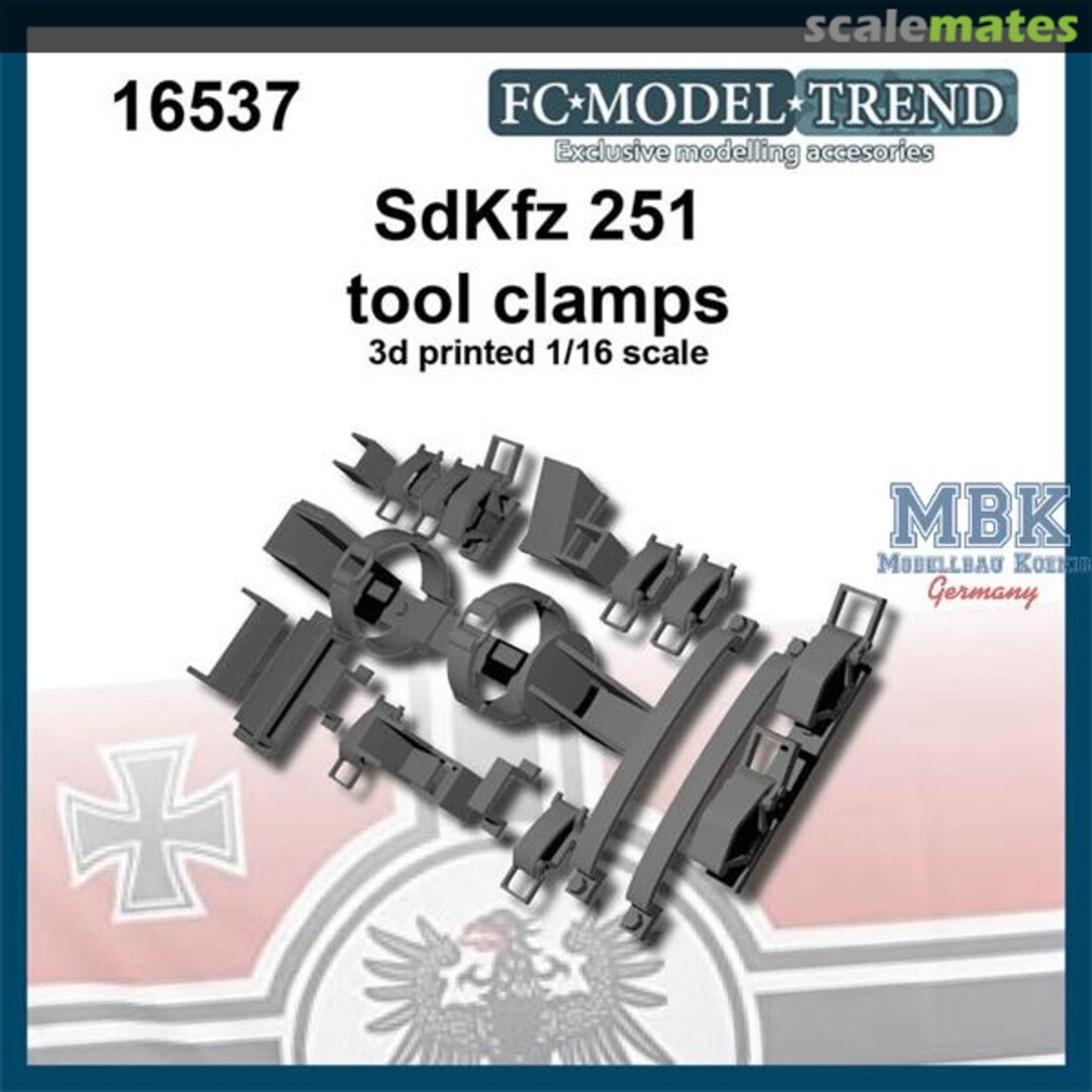 Boxart Sdkfz 251 tool clamps 1/16 16537 FC Model Trend Boxart Sdkfz 251 tool clamps 1/16 16537 FC Model Trend