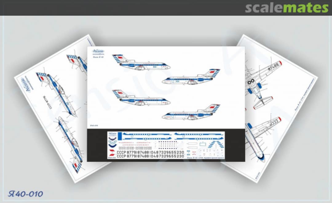 Boxart Yakovlev Yak-40 Aeroflot (early) Y40-010 Ascensio Boxart Yakovlev Yak-40 Aeroflot (early) Y40-010 Ascensio