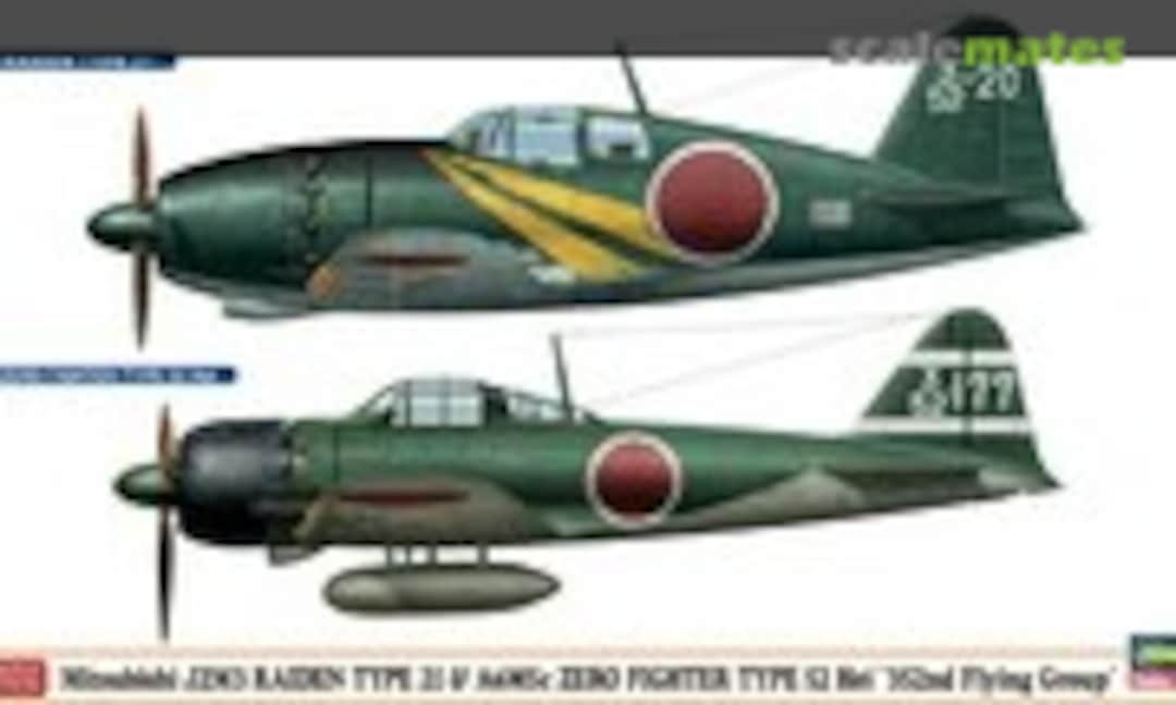 1:72 Mitsubishi J2M3 Raiden Type 21 & A6M5c ZERO Fighter Type 52 Hei '352nd Flying Group' (Hasegawa 01989)