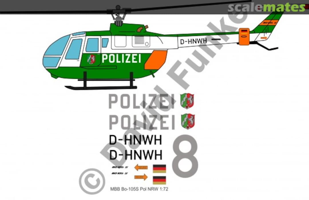 Boxart MBB Bo-105 CBS "Polizei Nordrhein-Westfalen" DF20972 DF HeloStuff