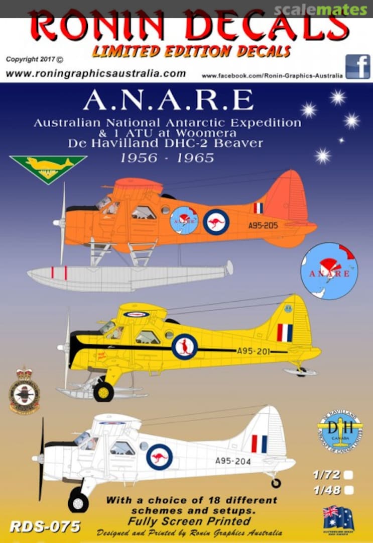 Boxart A.N.A.R.E. & 1 ATU at Woomera 1956-1965 RDS-075 Ronin Decals Boxart A.N.A.R.E. & 1 ATU at Woomera 1956-1965 RDS-075 Ronin Decals