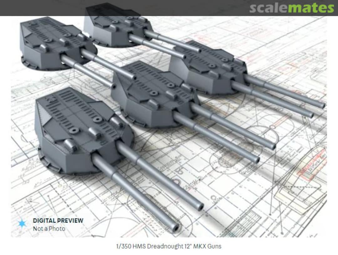 Boxart HMS Dreadnought 12" MKX Guns Micro Master Boxart HMS Dreadnought 12" MKX Guns Micro Master