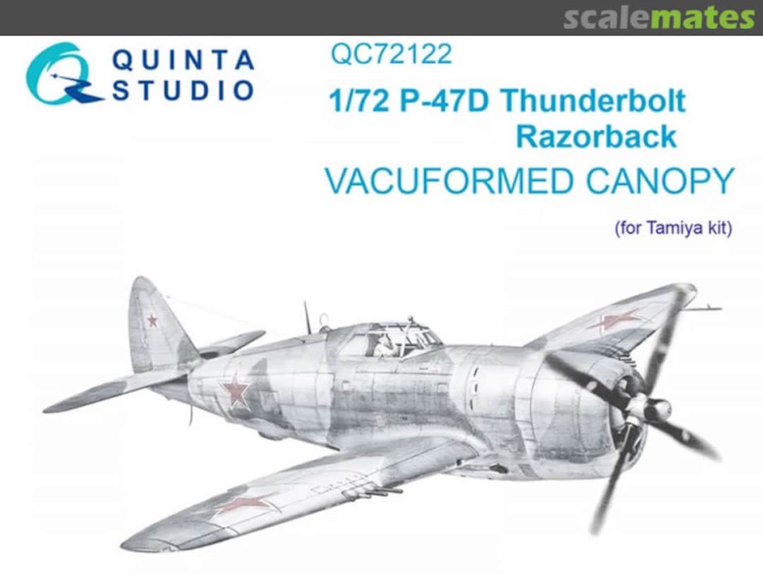 Boxart P-47D Thunderbolt Razorback vacuumed clear canopy QC72122 Quinta Studio Boxart P-47D Thunderbolt Razorback vacuumed clear canopy QC72122 Quinta Studio