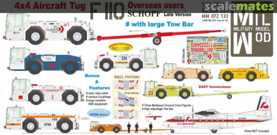 Boxart Schopf F110 Aicraft Tug - Medium Type with Large tow bar & Tug Equipment (Overseas) MM072-133 Mil Mod