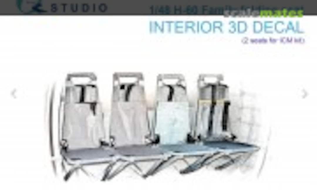 1:48 H-60 Family Folding Seat Interior 3D Decal (2 seats) (Quinta Studio QR48105) QR48105