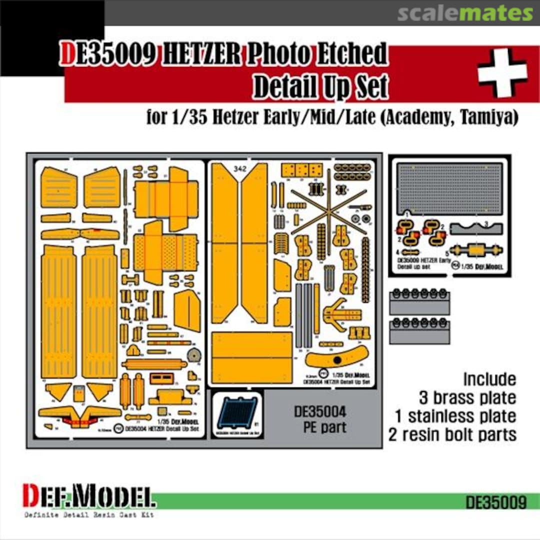 Boxart Hetzer Jagdpanzer 38 Early/Mid/Late Detail Up Etching Set (ACA/TAM kit) DE35009 Def.Model Boxart Hetzer Jagdpanzer 38 Early/Mid/Late Detail Up Etching Set (ACA/TAM kit) DE35009 Def.Model