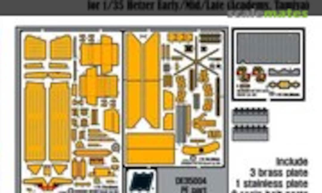 1:35 Hetzer Jagdpanzer 38 Early/Mid/Late Detail Up Etching Set (ACA/TAM kit) (Def.Model DE35009) DE35009