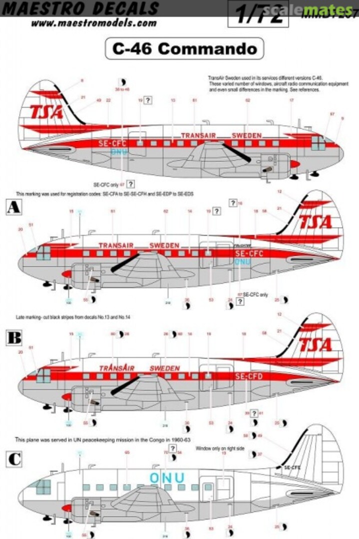 Boxart C-46 Commando Decal TransAir MMD7207 Maestro Models Boxart C-46 Commando Decal TransAir MMD7207 Maestro Models