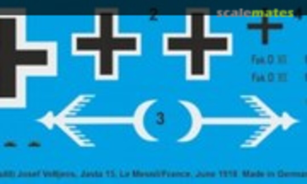 1:48 Fokker D.VII (early Fokker built), Josef Veltjens, Jasta 15, Mesnil/France, June 1918 (Peddinghaus-Decals 48 3966) 48 3966