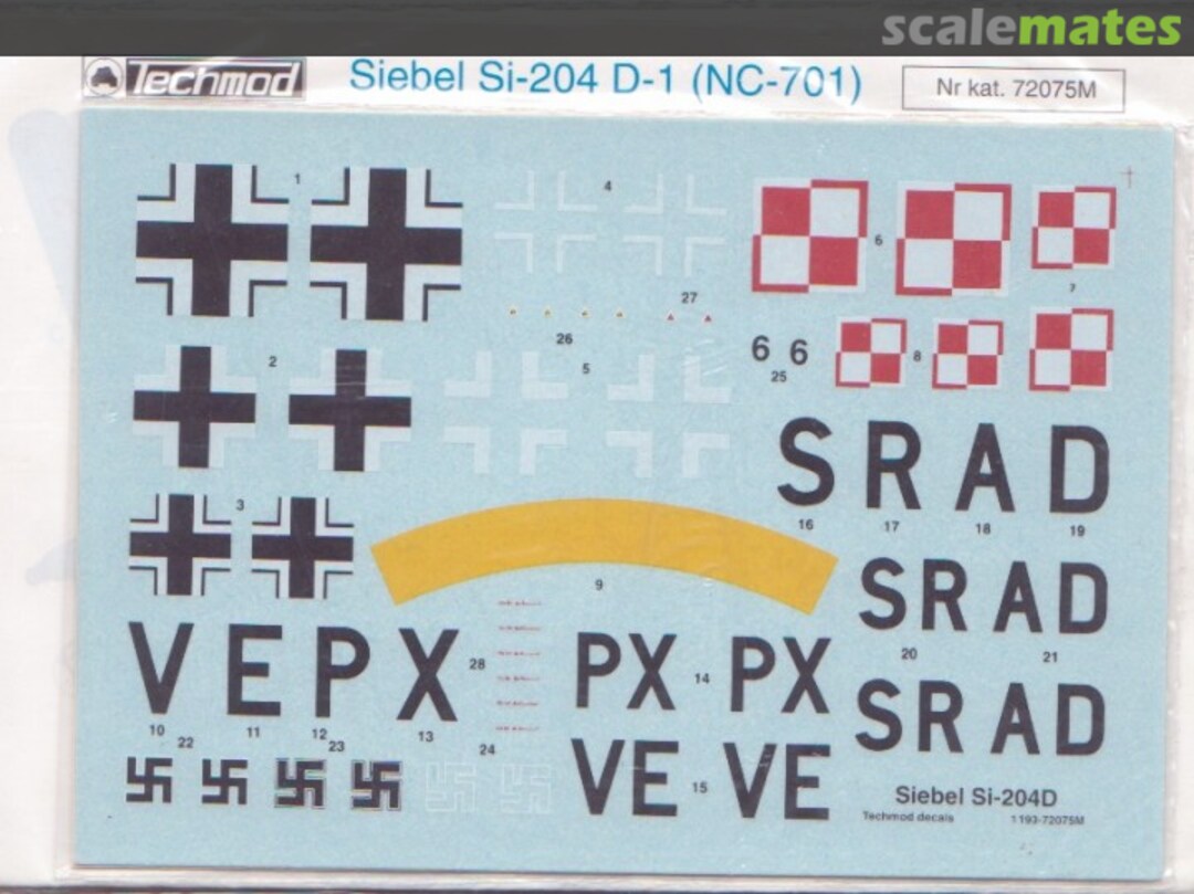 Boxart Siebel Si-204 D-1 (NC-701) 72075M Techmod Boxart Siebel Si-204 D-1 (NC-701) 72075M Techmod