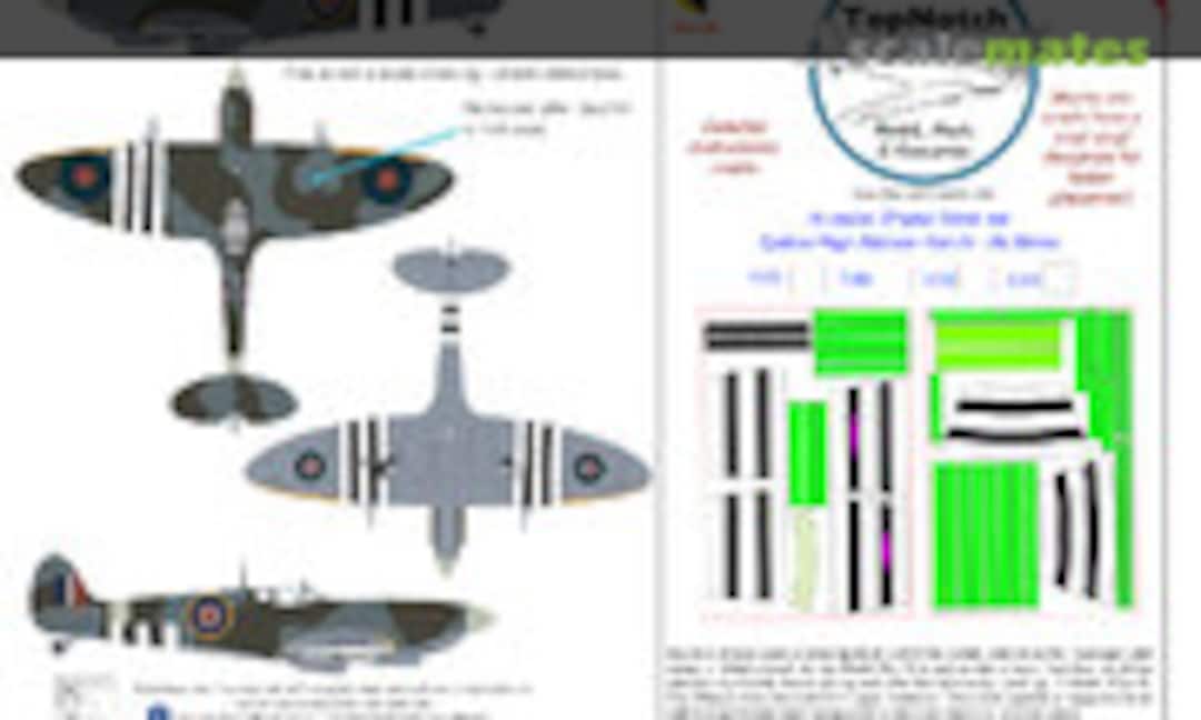 1:48 Supermarine Spitfire - High Altitude 10inch Invasion stripes (TopNotch TNM48-L002) TNM48-L002
