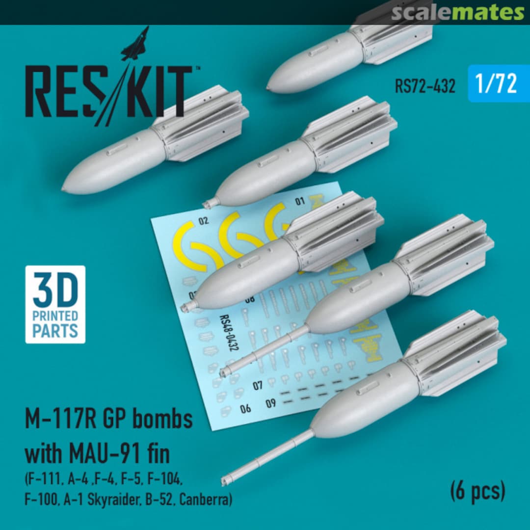 Boxart M-117R GP Bombs w/ MAU-91 Fin RS72-0432 ResKit