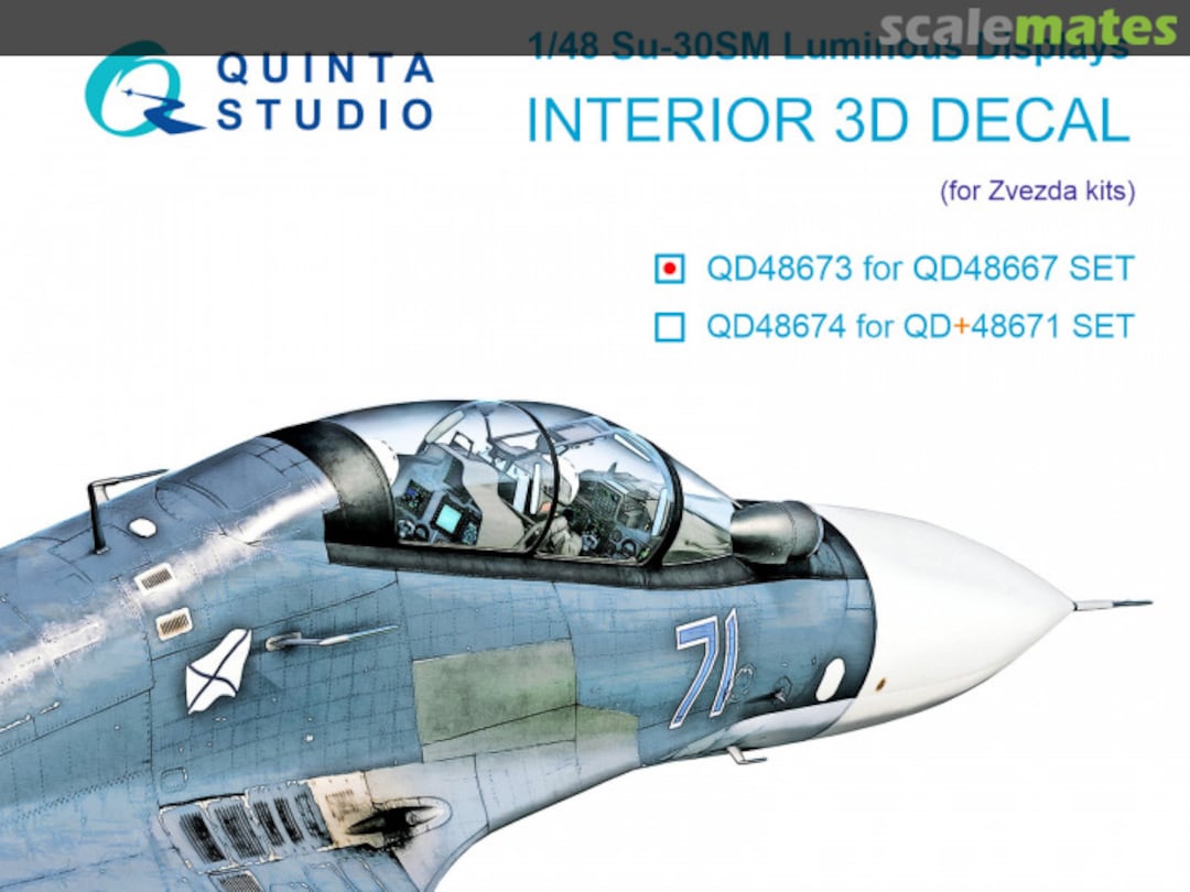 Boxart Su-30SM Luminous Display interior 3D decals QD48673 Quinta Studio Boxart Su-30SM Luminous Display interior 3D decals QD48673 Quinta Studio