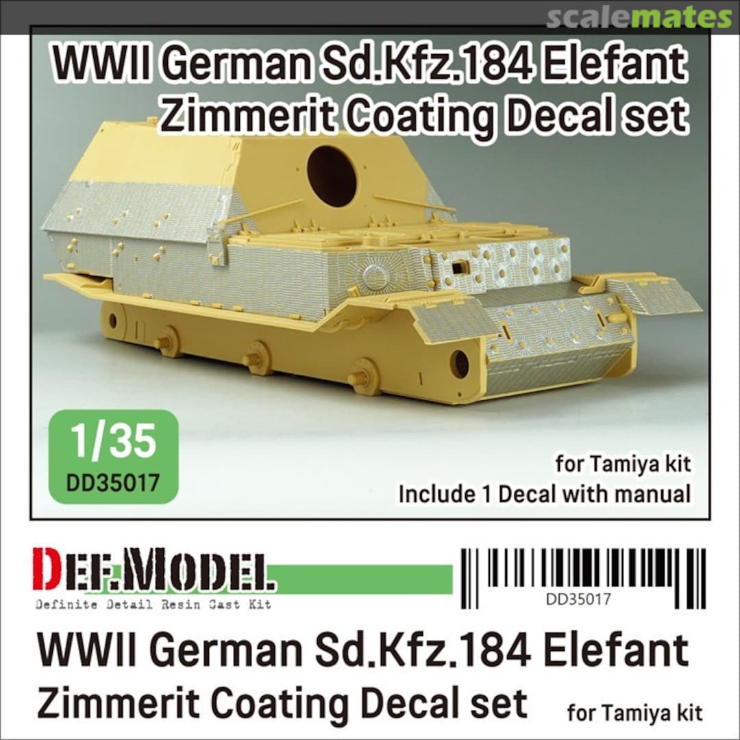 Boxart Sd.Kfz.184 Elefant Zimmerit Coating Decal set DD35017 Def.Model Boxart Sd.Kfz.184 Elefant Zimmerit Coating Decal set DD35017 Def.Model