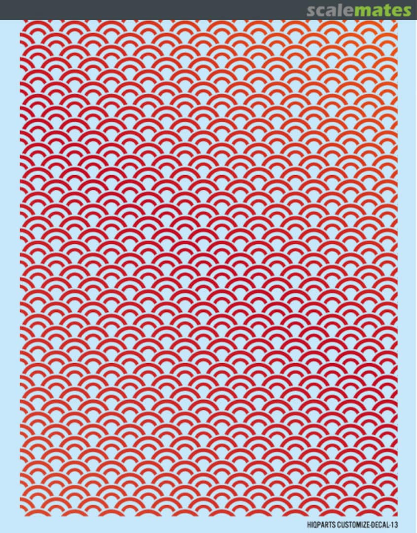 Boxart CM Decal 13 "Seigaiha" (wave crest pattern) Foil Red CMD13-HMR HIQPARTS Boxart CM Decal 13 "Seigaiha" (wave crest pattern) Foil Red CMD13-HMR HIQPARTS