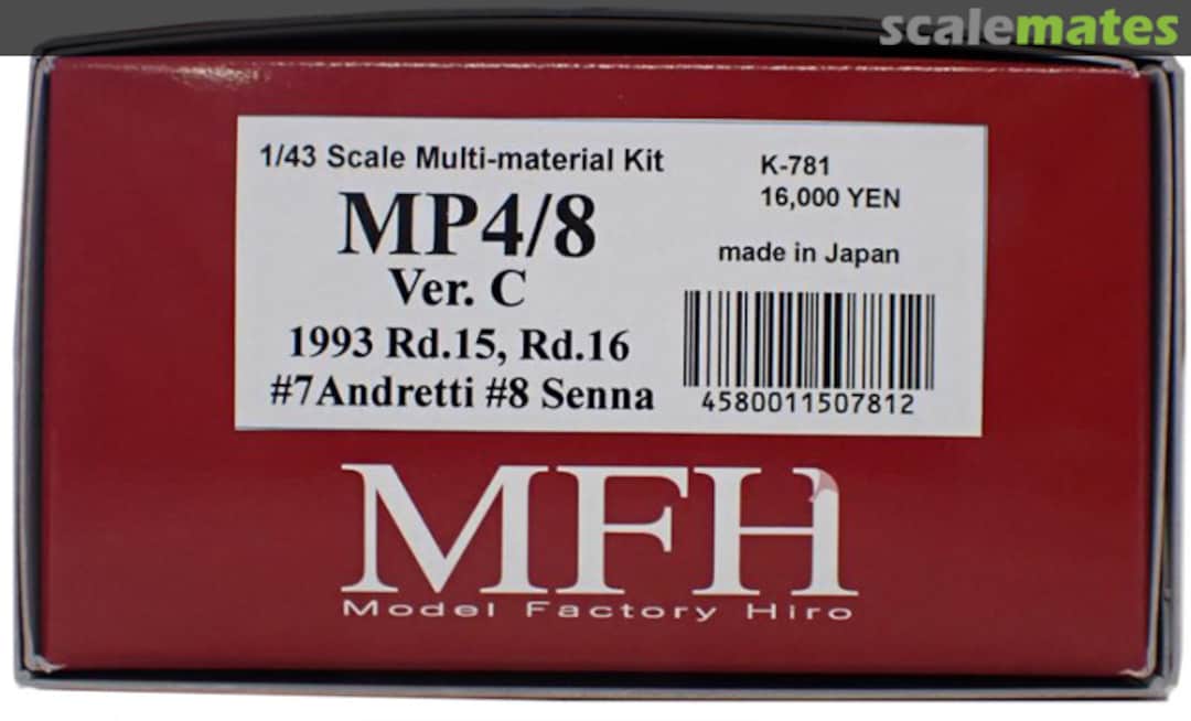 Boxart McLaren MP4/8 K-781 Model Factory Hiro Boxart McLaren MP4/8 K-781 Model Factory Hiro