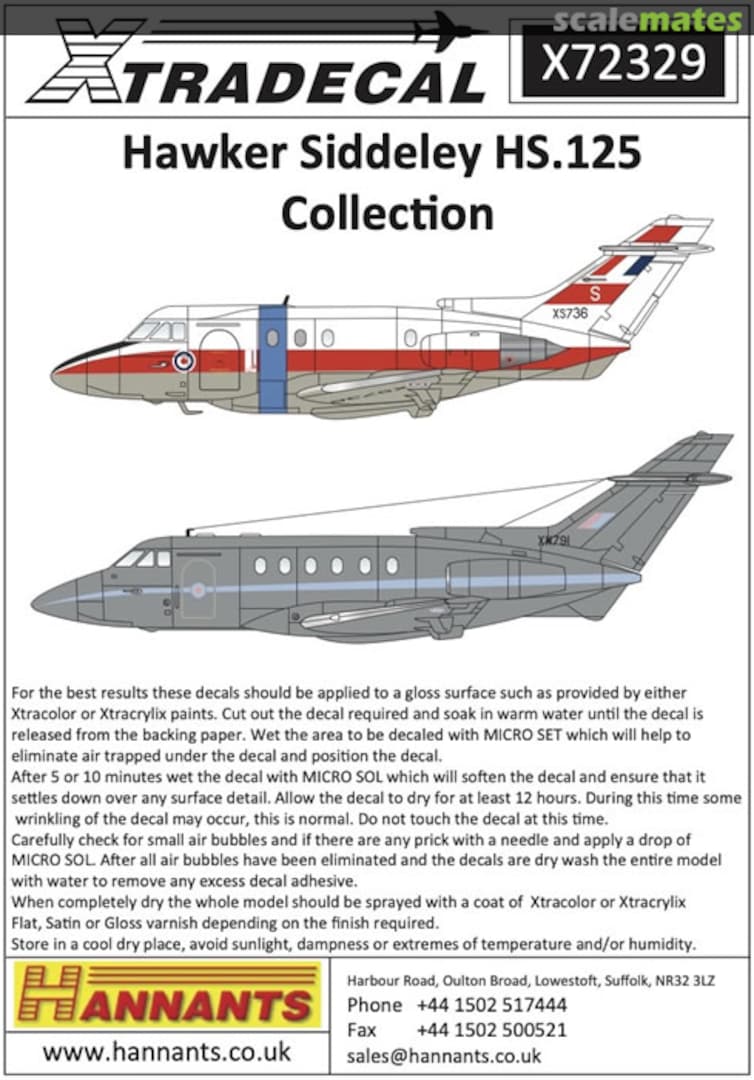 Boxart Hawker Siddeley HS.125 Collection X72329 Xtradecal Boxart Hawker Siddeley HS.125 Collection X72329 Xtradecal