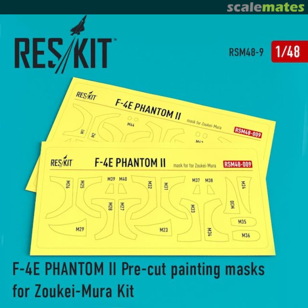 Boxart F-4E Phantom II - pre-cut painting masks RSM48-0009 ResKit Boxart F-4E Phantom II - pre-cut painting masks RSM48-0009 ResKit