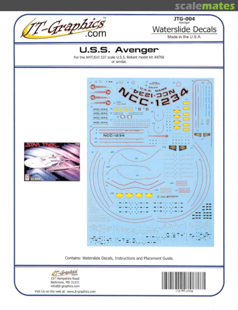 Boxart U.S.S. Avenger Decals JTG-004 Avenger JT-Graphics Boxart U.S.S. Avenger Decals JTG-004 Avenger JT-Graphics