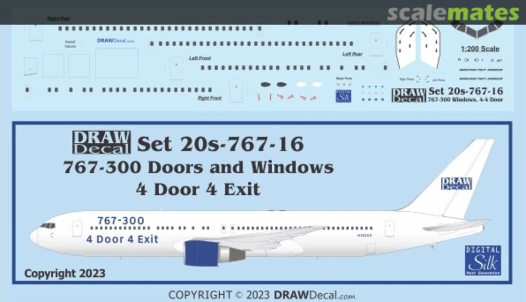 Boxart 767-300 Windows, 4 Door, 4 Overwing Exit Version 20-767-16 Draw Decal Boxart 767-300 Windows, 4 Door, 4 Overwing Exit Version 20-767-16 Draw Decal