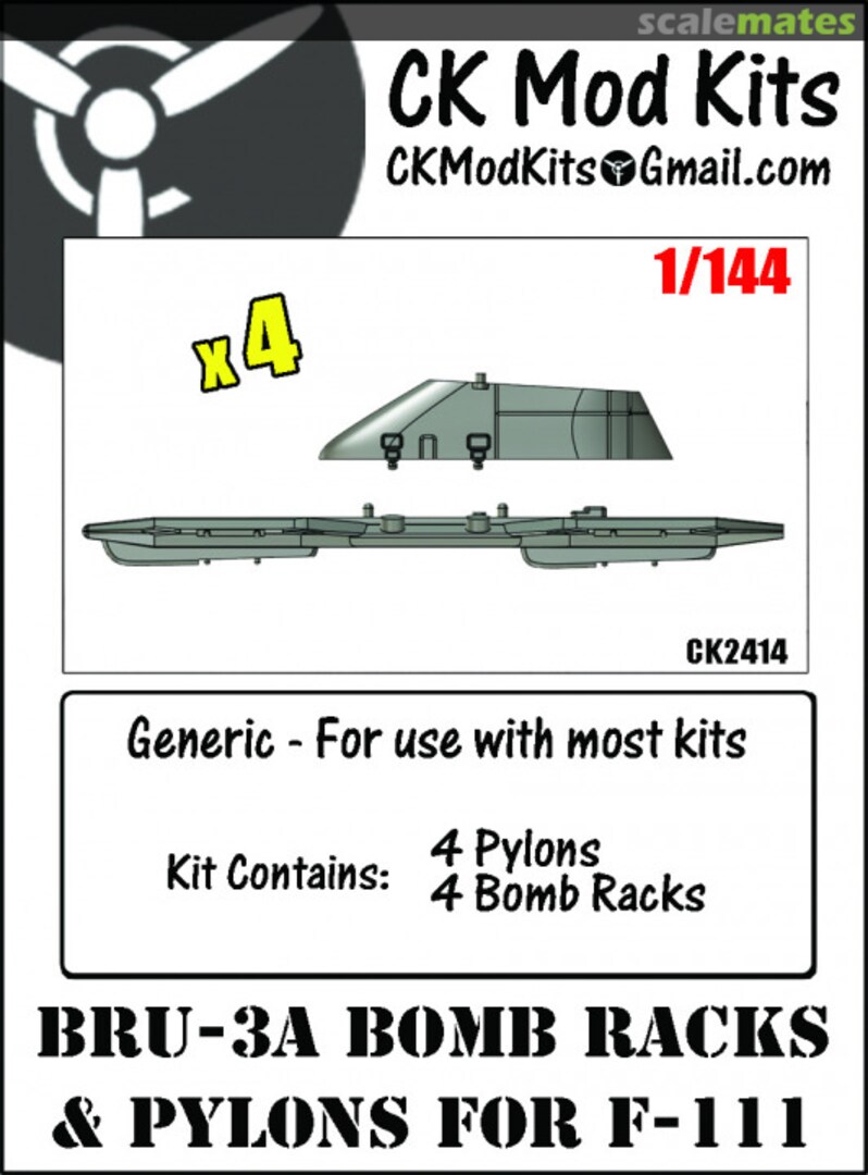 Boxart BRU-3A Bomb Racks and Pylons for F-111 CK2414 CK Mod Kits Boxart BRU-3A Bomb Racks and Pylons for F-111 CK2414 CK Mod Kits