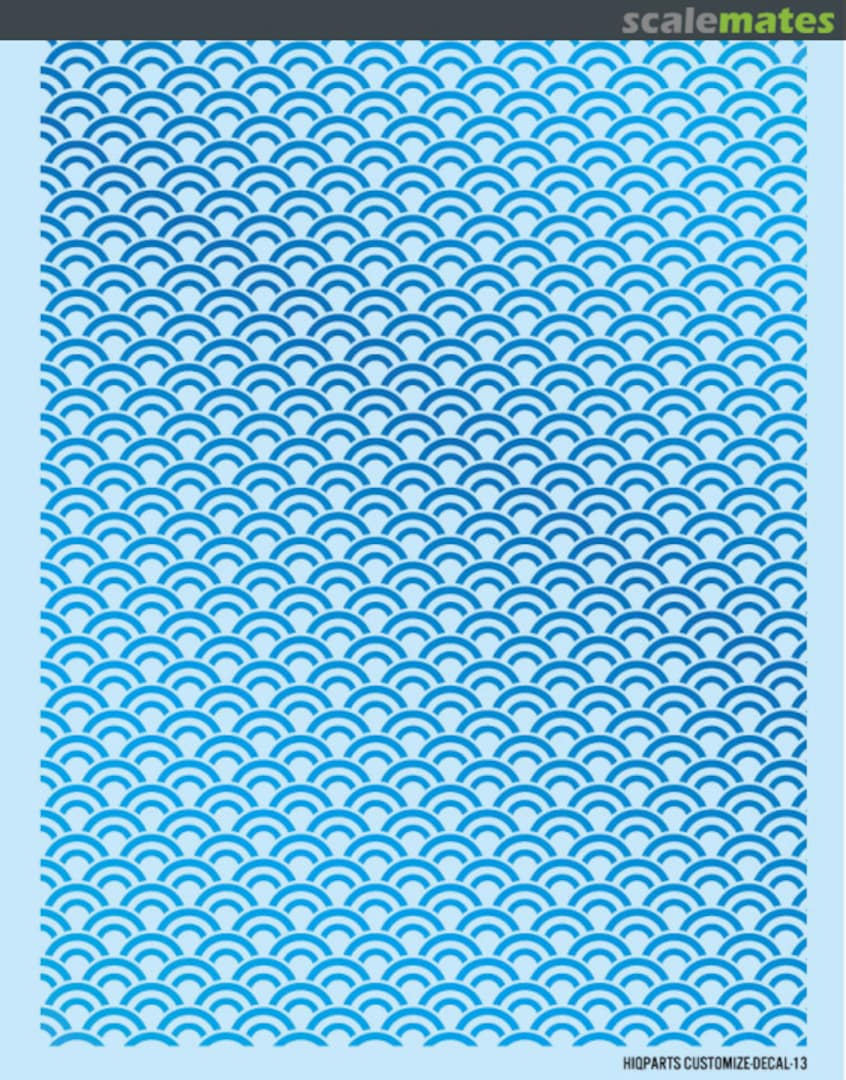 Boxart CM Decal 13 "Seigaiha" (wave crest pattern) Foil Blue CMD13-HBL HIQPARTS Boxart CM Decal 13 "Seigaiha" (wave crest pattern) Foil Blue CMD13-HBL HIQPARTS