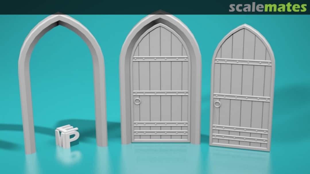 Boxart Drzwi kościelne - typ 1 - wąskie - pełne - skrzydło+ościeżnica 72150608-03 EMP3d