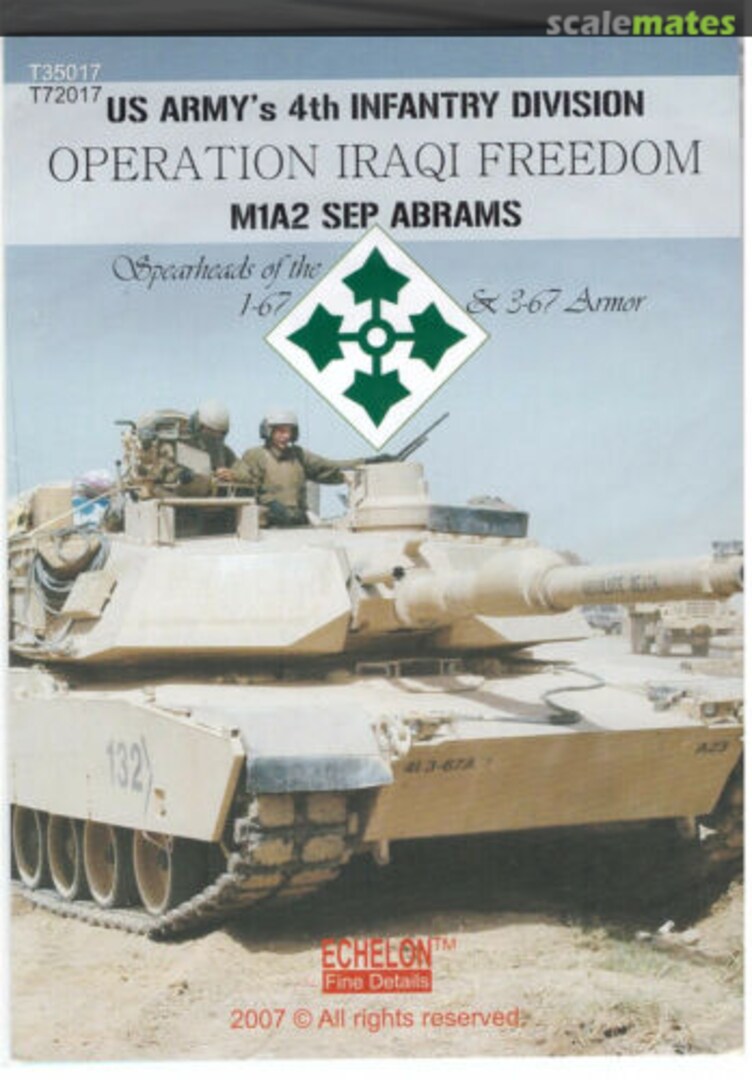 Boxart US Army M1A2 SEP Abrams in Operation Iraqi Freedom T35017 Echelon Fine Details Boxart US Army M1A2 SEP Abrams in Operation Iraqi Freedom T35017 Echelon Fine Details