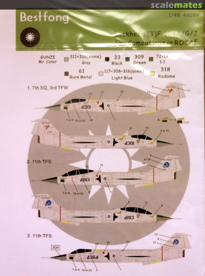 Boxart Lockheed (T)F-104A/G/J Sky Camouflage in ROCAF 48039 Bestfong Boxart Lockheed (T)F-104A/G/J Sky Camouflage in ROCAF 48039 Bestfong