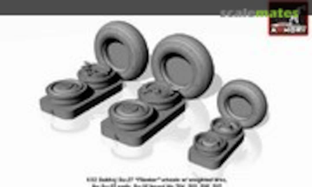 1:32 Sukhoj Su-27 Flanker wheels w/ weighted tires (Armory AW32004B) AW32004B