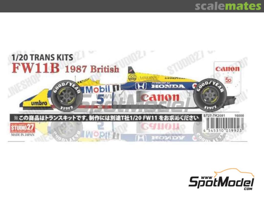 Boxart Williams FW11B Transkit ST27-TK2081 Studio27 Boxart Williams FW11B Transkit ST27-TK2081 Studio27