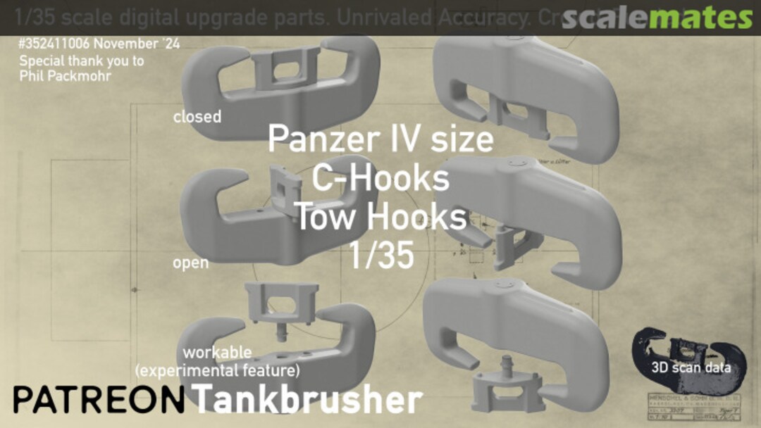Boxart C-Hooks / Tow Hooks for Panzer III / IV 352411006 Tankbrusher Scale Modeling Boxart C-Hooks / Tow Hooks for Panzer III / IV 352411006 Tankbrusher Scale Modeling