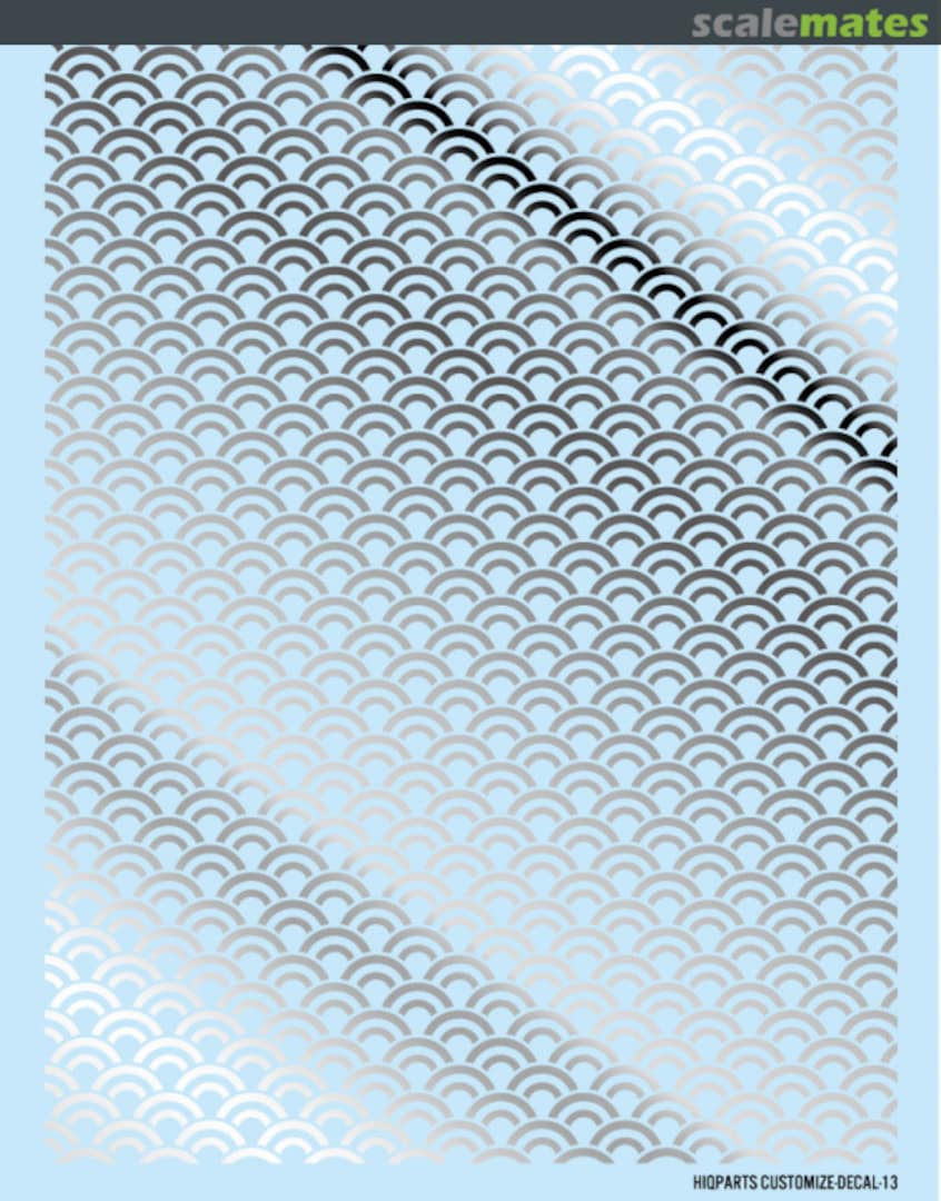 Boxart CM Decal 13 "Seigaiha" (wave crest pattern) Foil Silver CMD13-SIL HIQPARTS Boxart CM Decal 13 "Seigaiha" (wave crest pattern) Foil Silver CMD13-SIL HIQPARTS