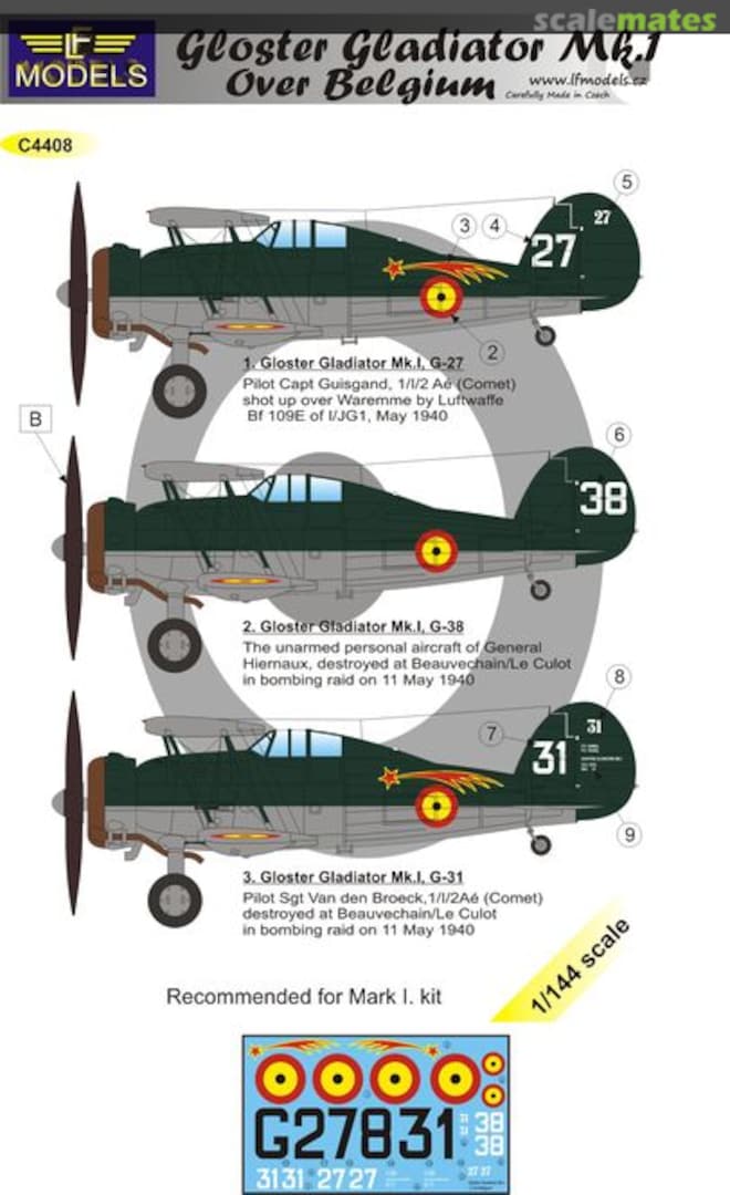 Boxart Gloster Gladiator Mk.I Over Belgium C4408 LF Models Boxart Gloster Gladiator Mk.I Over Belgium C4408 LF Models