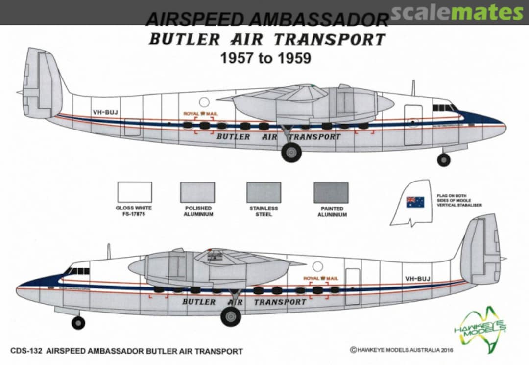 Boxart Butler Air Transport, Airspeed AS-57 Ambassador CDS-132 Hawkeye Models Boxart Butler Air Transport, Airspeed AS-57 Ambassador CDS-132 Hawkeye Models