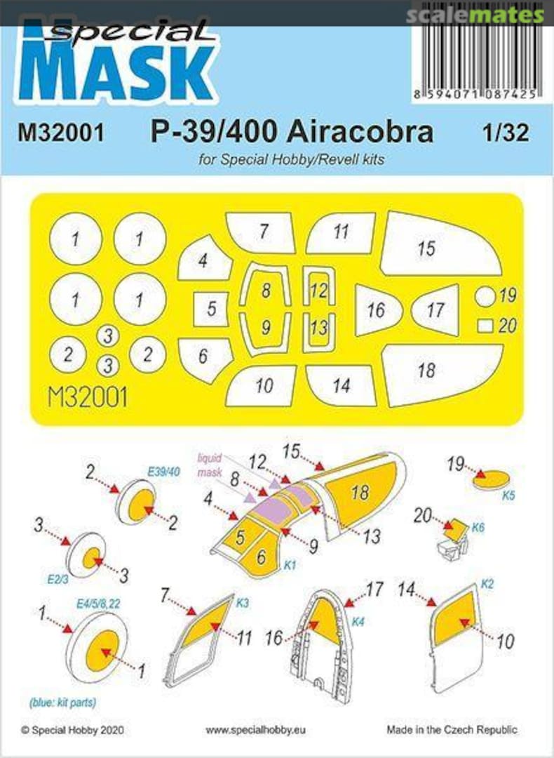 Boxart P-39 Airacobra Mask M32001 Special Mask Boxart P-39 Airacobra Mask M32001 Special Mask